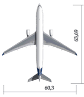 A330-300 размах крыльев