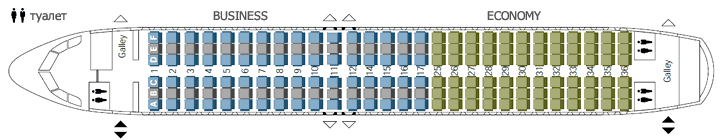 Swiss A320-214 Схема салона
